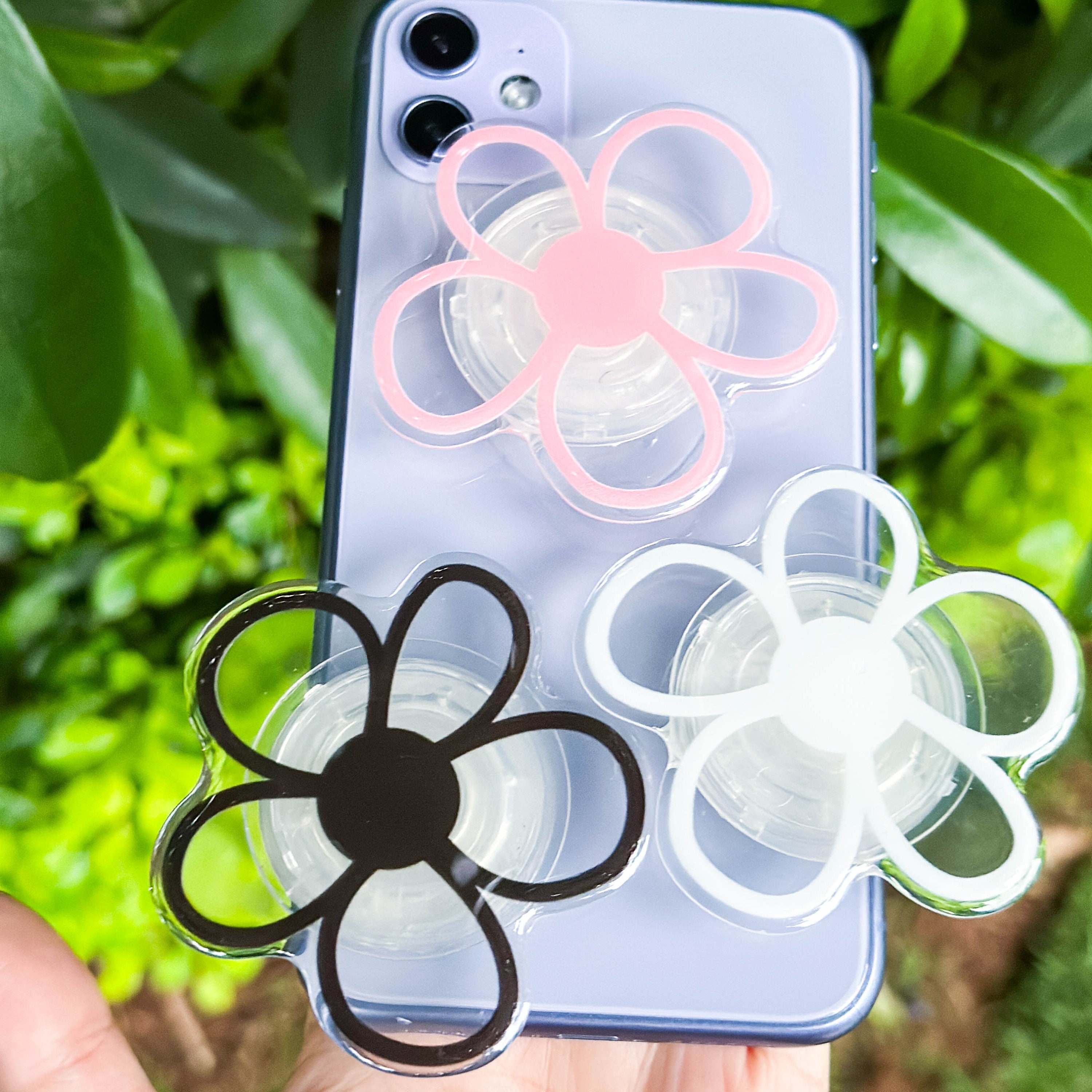 Pop Socket Cute Flower Phone Cases Lucky Nice Floral Heart Case