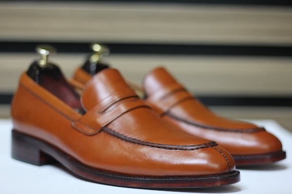 Brown Penny Loafers, Leather Loafers For Men