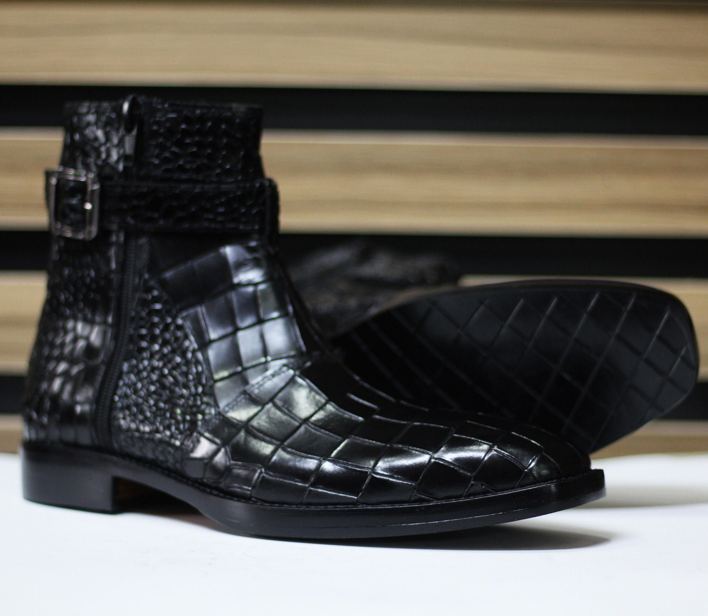 Mens Black Authentic Alligator Shoes Etsy UK