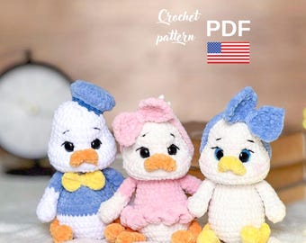 Patroon gehaakt eendje, amigurumi-zelfstudie amigurumi-eend voor beginners