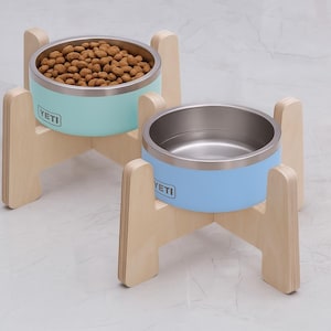 Double YETI Dog Bowls Food Stand, Custom Elevated Feeder, Dog Gift Idea, Raised YETI Bowls Feeder