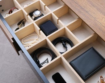 Adjustable Custom Drawer Organizer – Birch Plywood Drawer Organizer - Custom Drawer Divider