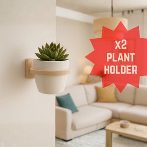 Plantenhouder (set van 2) klein minimalistisch berkenmultiplex - wandgemonteerde plantenbak