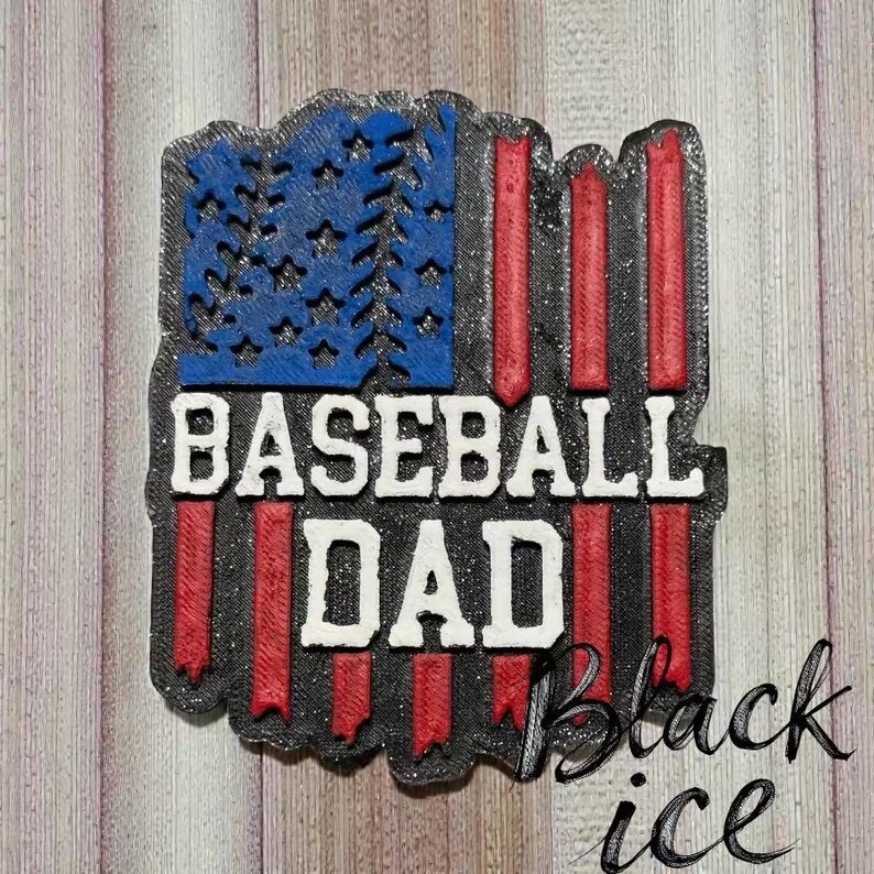 baseball dad car freshie in scent black ice
