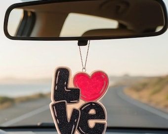 Love Car Freshie , Cute Car Air Freshener , Gift for Her, Handmade Car Accessory
