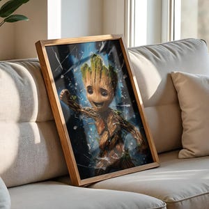 Baby Groot Poster - Guardians of the Galaxy Art Print, niedliches Marvel Charakter Dekor, Fan Geschenk für Superhelden Liebhaber, Kinderzimmer oder Zimmer Wandkunst