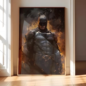 Batman Dark Knight Poster - Superhelden Wandkunst, Gotham City Dekor, Comic Kunstdruck, Batman Fan Geschenk, Dark Knight Poster für Zuhause oder im Büro