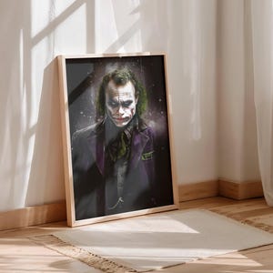 The Joker Poster - Dark Knight Kunst, kultiger Bösewicht Wanddekor, Batman Film Fan Geschenk, Dark Knight Trilogy Poster für Zuhause oder im Büro