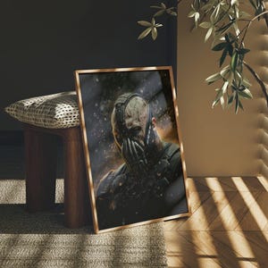 Bane Poster - The Dark Knight Kunstdruck, Bösewicht Wanddekoration, Batman Film Fan Geschenk, Starke Bane Wandkunst für Zuhause oder im Büro