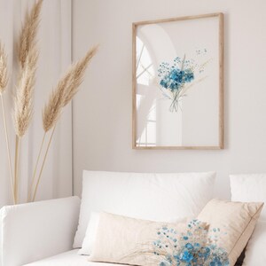 Blue Flower Photography Print – Stunning Floral Wall Art for Living Room, Bedroom, Office Decor, Nature-Inspired Gift for Flower Lovers