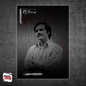 Narcos Poster - Pablo Escobar El Patron, Black & White Wall Art, Digital Download Movie Art, Narcos Fan Gift, Pablo Escobar Printables, 1963