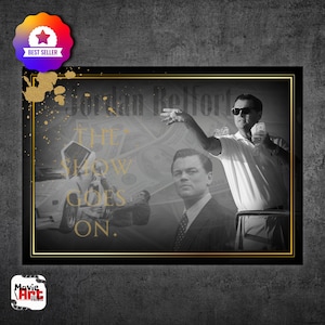 Jordan Belfort, Leonardo DiCaprio, Wolf of the Wall Street Movie Posters, Printable Movie Art, Gold and Grey, 1131