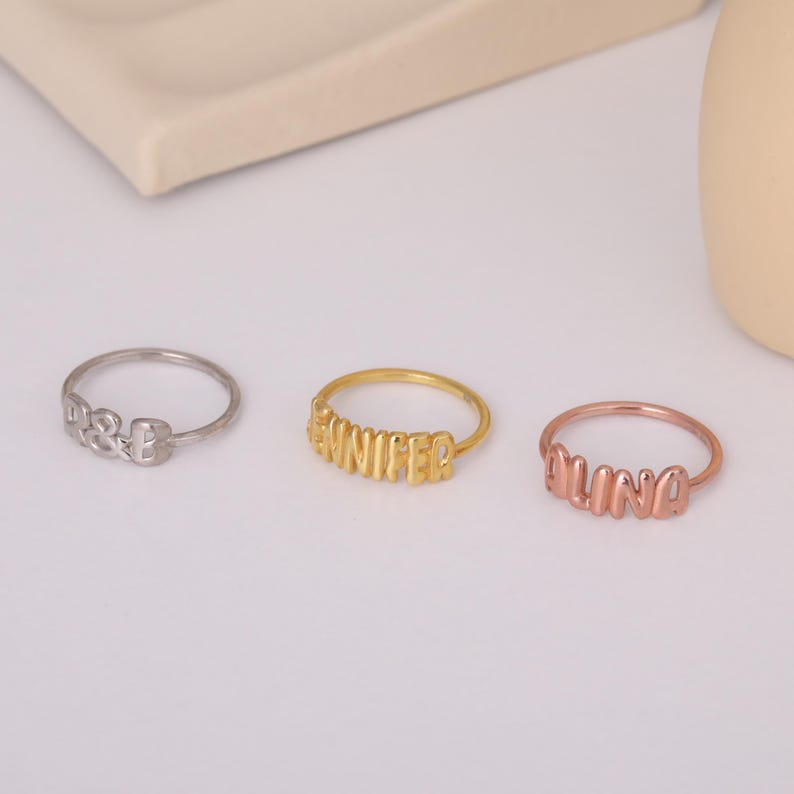14K Gold Vermeil Custom 3D Bubble Letter Ring, 3D Bubble Name Ring, 3D Balloon Name Ring, Personalized Puff Initial Letter Ring, Christmas Gift, 3d Bubble Letter Ring, Customized 3d Bubble Letter Ring, 3d Bubble Initial Letter Ring, 3d Bubble Name Ring, Anniversary Gift for her, Birthday Gift, Christmas Gift for her, 14K Gold Bubble Letter Ring, Custom Name Ring, 3d Balloon Name Ring, Real Gold Name Ring, 925K Sterling Silver Ring, Gift for Mom, Gift for Love, Gift for Wife, Trendy Jewelry