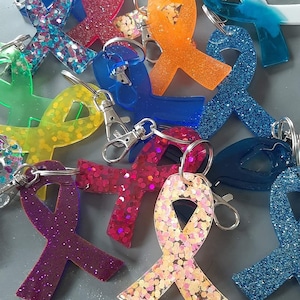 Cancer ribbon keychain