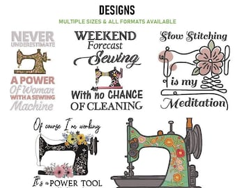Sewing Machine Embroidery Design Pack of five Sewing Machine Embroidery Sewing Machines Embroidery Pattern Digital Design DST,PES files