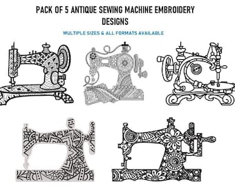 Sewing Machine JEF  | 5 Unique vintage machine Embroidery Designs | Sewing machine, Pes design, DST file | hus| PES Antique Sewing Machines