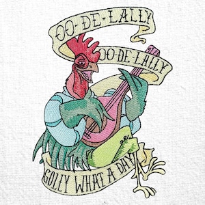 What a Day Funny Rooster Embroidery Design Funny Chicken Saying Embroidery Pattern Humor Farm Animal Embroidery Barnyard Rooster Embroidery