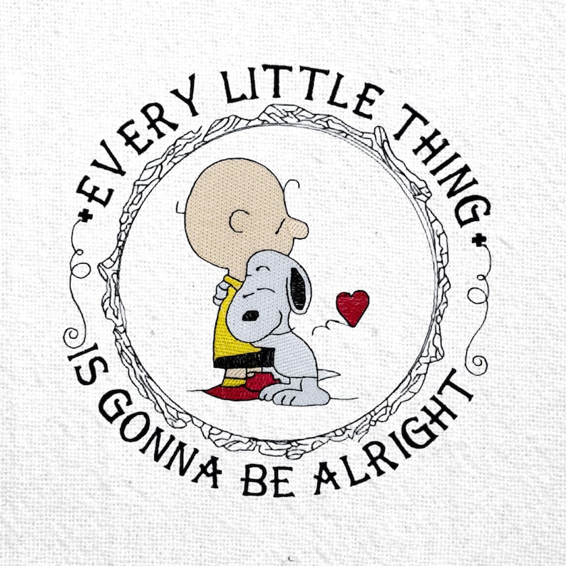 Snoopy Hug Charlie Machine Embroidery File