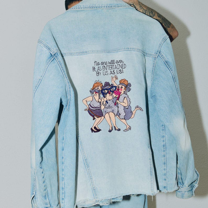 Humorous old friend quote embroidery