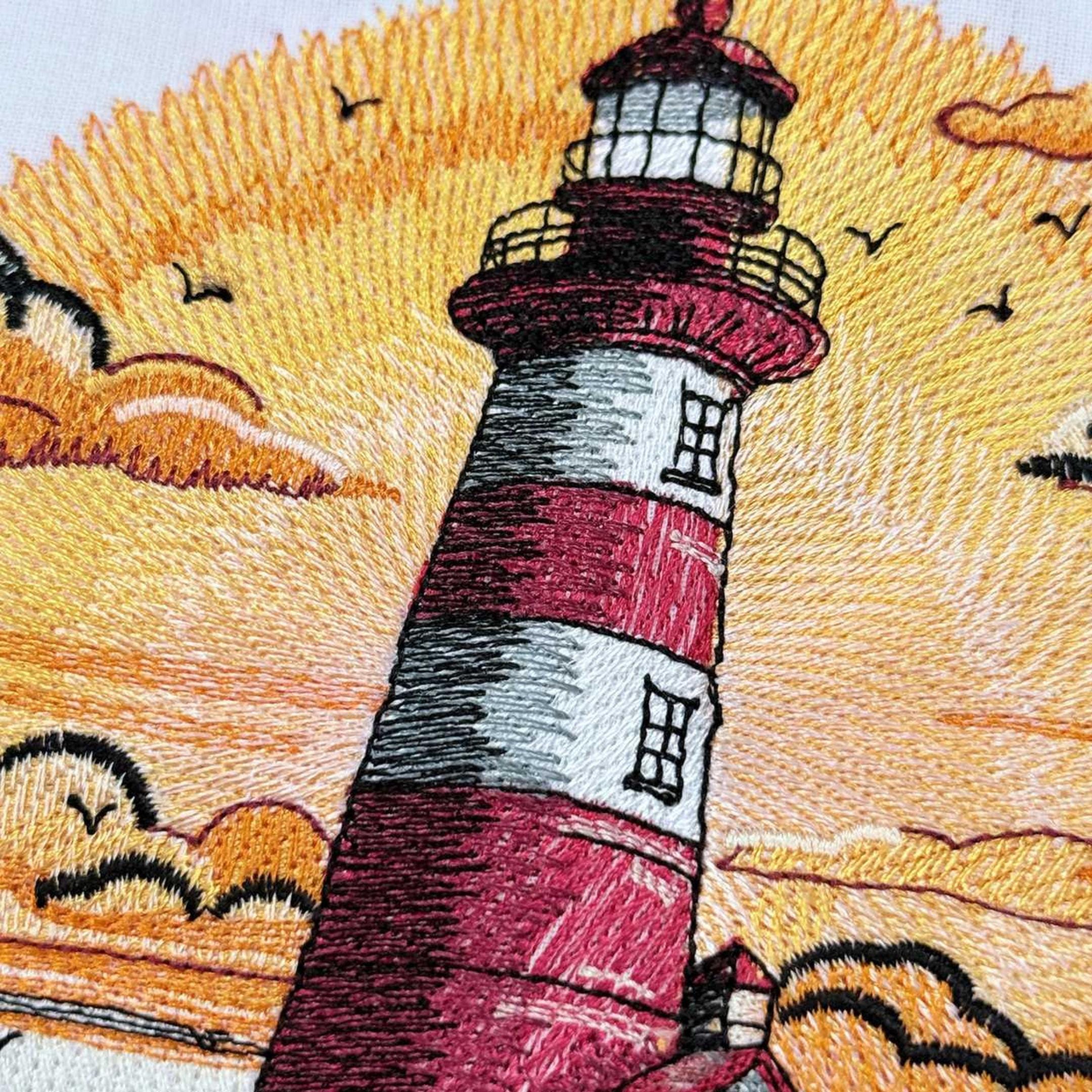 Lighthouse Machine Embroidery Design Seaside Lighthouse Design Ocean ...