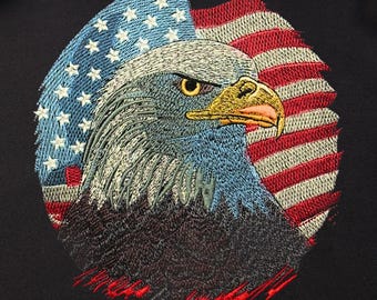 Patriotic Independence Day Bald Eagle Machine Embroidery Designs 4 July Machine Embroidery Pattern American Flag Embroidery Digital Download