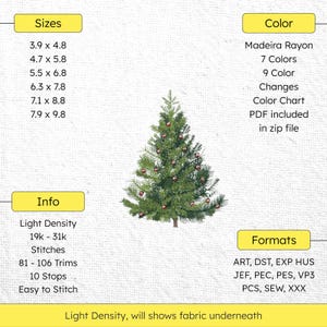 Classic Xmas Tree Machine Embroidery Design