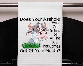 Motif de broderie drôle de citation de vache animal de ferme sarcastique énonciation modèle pour serviette de cuisine