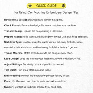 Machine Embroidery Quick Guide