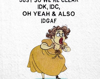 Just So We’re Clear Funny Lady Quote Machine Embroidery Design Sarcastic Saying Design Sassy Woman Embroidery Retro Cartoon Lady Design