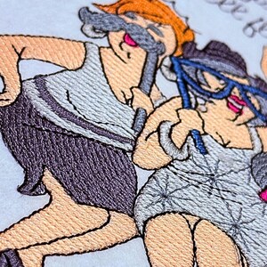 Crazy friends embroidery design