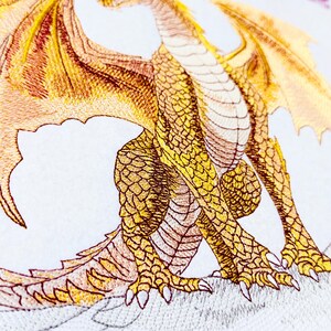 Dragon with wings embroidery