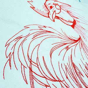 Chicken Redwork File Redwork Rooster Machine Embroidery Design Rooster Embroidery Files ...
