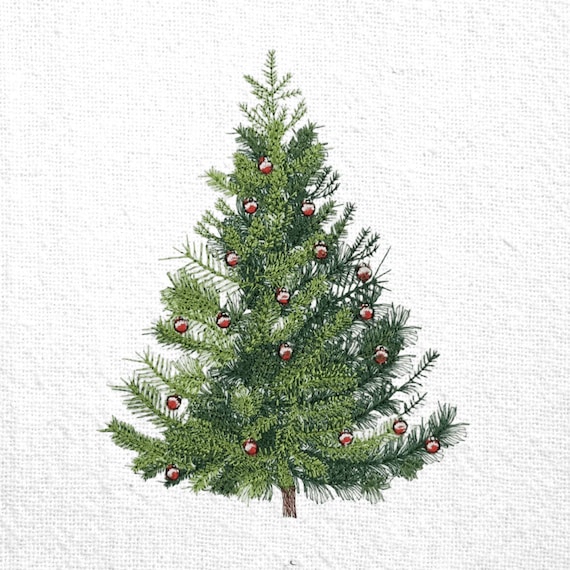 Classic Christmas Tree Embroidery Design Traditional Xmas Tree Embroidery Pattern Holiday Tree Embroidery Festive Evergreen Tree Embroidery
