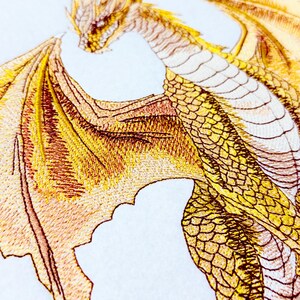 Mythical dragon embroidery