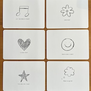 さまざまな場面に使える 6 枚のポストカード セット / 白黒 / ポストクロッシング / スネイル メール
