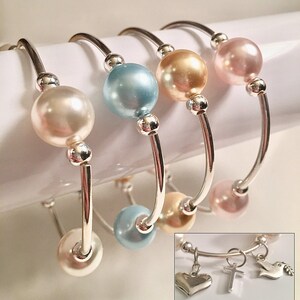 925 Sterling Bracelet Blessing Crystal Pearls, Charm, Goldfrost, Aquafrost, White, Pink Ice, Gift Box,  Click &quot;BlessingPearls&quot; to view more!
