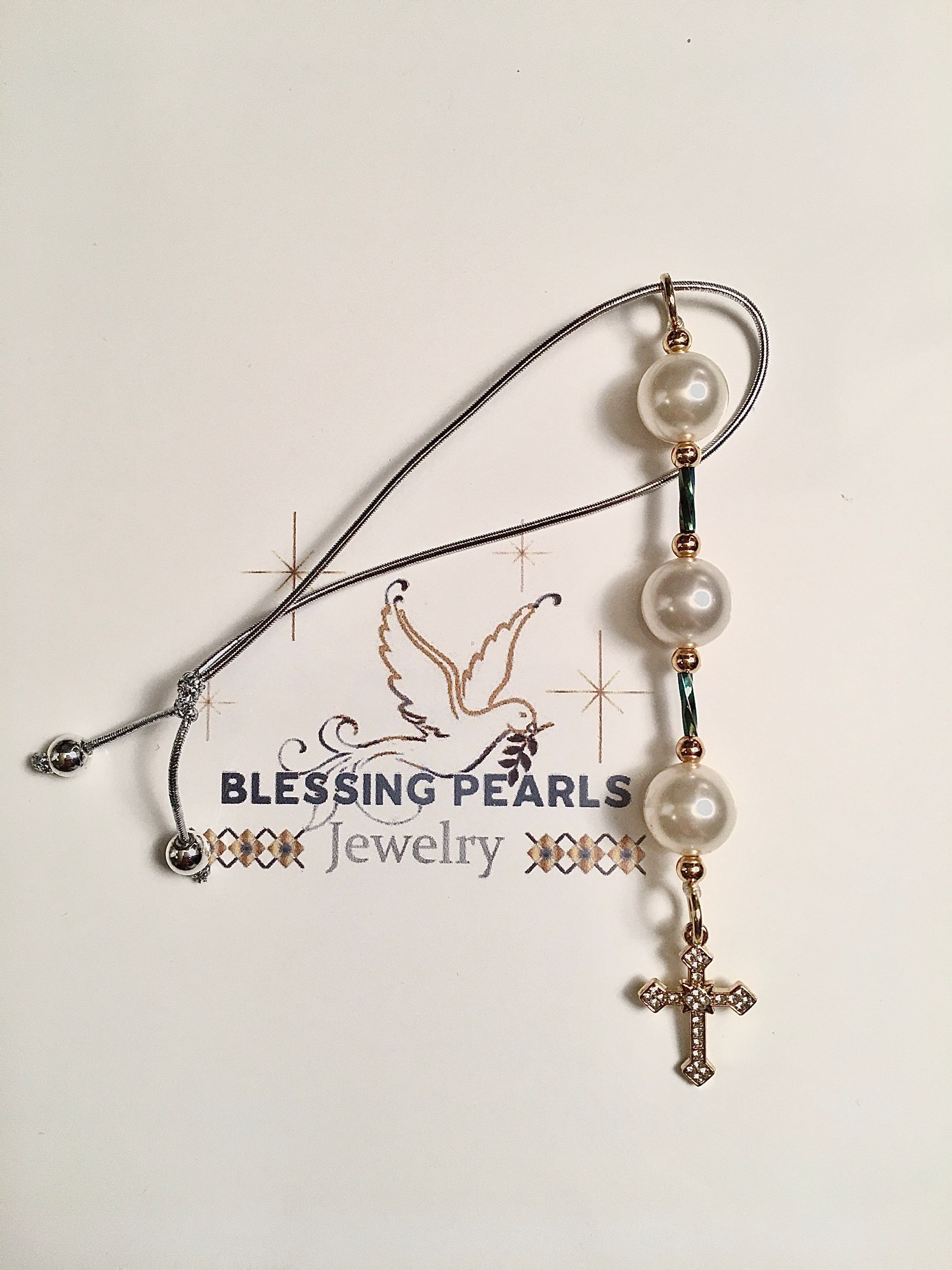Rear View Mirror Car Rosary Beads - Silver Cross Pendant - Car Protection Beads - New Glass Bead Colors
