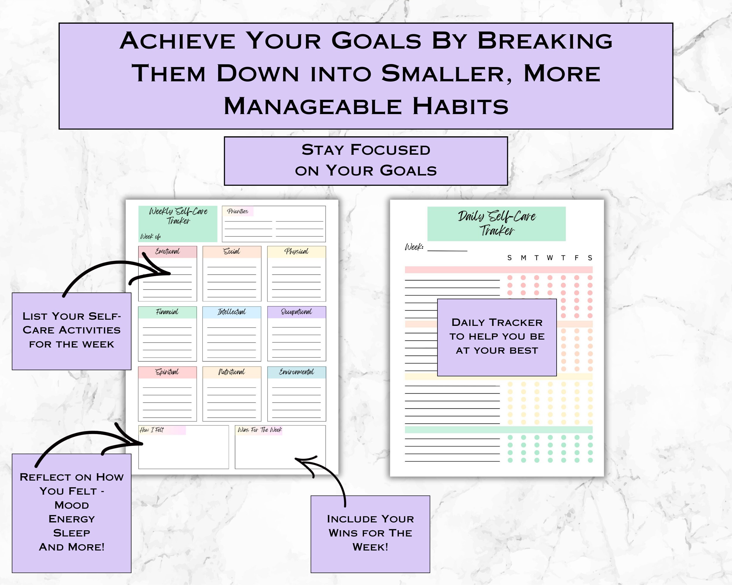 9 Dimensions of Wellness Fillable and Customizable Weekly and Daily ...