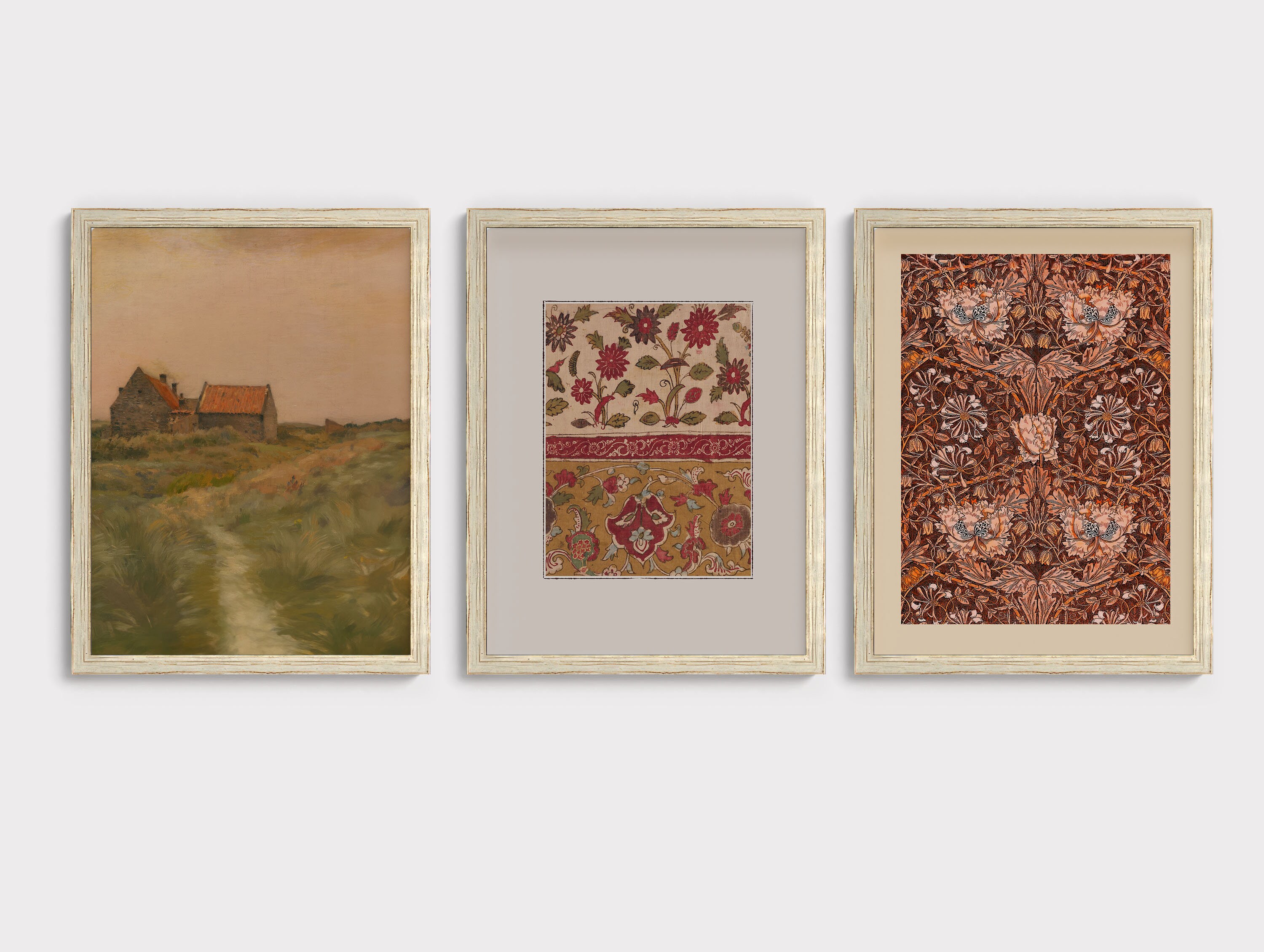 French Country Gallery Wall Art Set , Vintage Living Room Decor ...