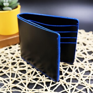 Cartera plegable de cuero genuino, tarjetero delgado para hombre, tarjetero, regalo para él