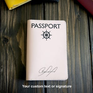 Paspoorthoes met kaartvakken - leren paspoorthouder, aanpasbaar met naam of handtekening - reisdocumententas