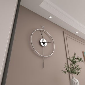 Silver chrome decor,Wall Clocks,Wall Decor,Home Decor,Modern Wall Clocks,Decoration Wall,Office Wall Clock,Office Clock,Modern Chrome,Silver