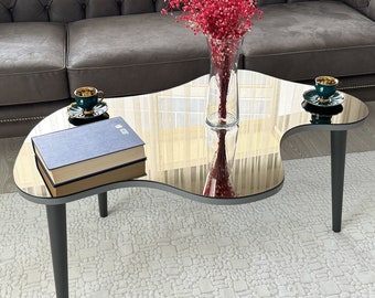 Couchtische,Kaffeetische mit Glasplatte,einzigartiger Couchtisch,moderne Couchtische,moderner Mitteltisch,Mitteltisch,Wandspiegel