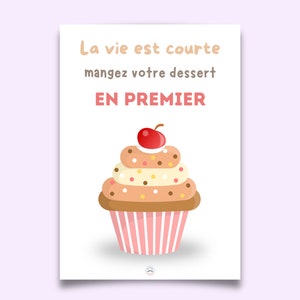 Cartel de tarta, cartel de vida, cartel de buena vibra, decoración