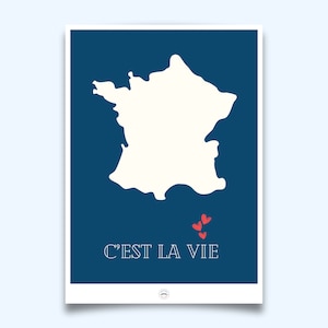 Cartel de Francia, la vida es bella cartel, cartel francés, cartel de amor, me encanta el cartel de Francia, impresión francesa