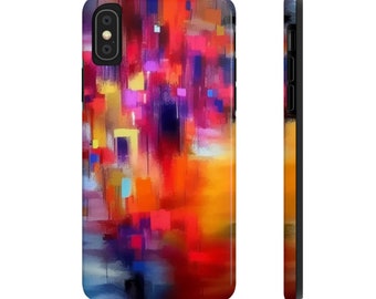 Funda personalizada para iPhone XS / Funda colorida abstracta para iPhone / Funda para teléfono Art Déco / Funda para iPhone de diseño estético / Funda para iPhone de lujo / Funda para teléfono elegante