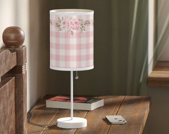 Coquette home decor rose side table lamp, multiple color, beautiful accent light, cozy cottage decor, charming rose design, warm atmosphere