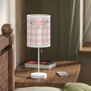 Coquette home decor rose side table lamp, multiple color, beautiful accent light, cozy cottage decor, charming rose design, warm atmosphere