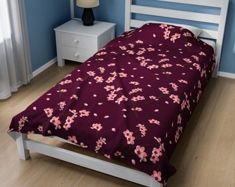 Chic Velveteen Blanket - Luxurious Coquette Style Home Decor, Soft Floral Accent, teen dorm room, aesthetic trendy gift daughter her mom