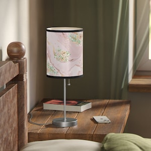 Coquette home decor rose side table lamp, multiple color, beautiful accent light, cozy cottage decor, charming rose design, warm atmosphere